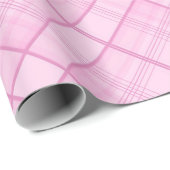 Roze Plaid Pattern Baby shower Verjaardag Cadeaupapier (Rol Hoek)