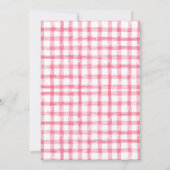 Roze Plaid Picknick Verjaardagsfeestje Kaart (Achterkant)