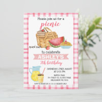 Roze Plaid Picknick Verjaardagsfeestje