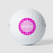 Roze Plaid Pijl Custom Monogram Golf Ballen (Voorkant)