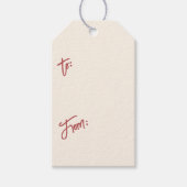 Roze Plaid Poinsettia van en naar Kerstmis Cadeaulabel (Voorkant)