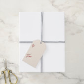 Roze Plaid Poinsettia van en naar Kerstmis Cadeaulabel (Met Touw)