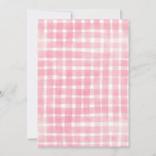 Roze plaid pompoen patch verjaardag kaart (Achterkant)