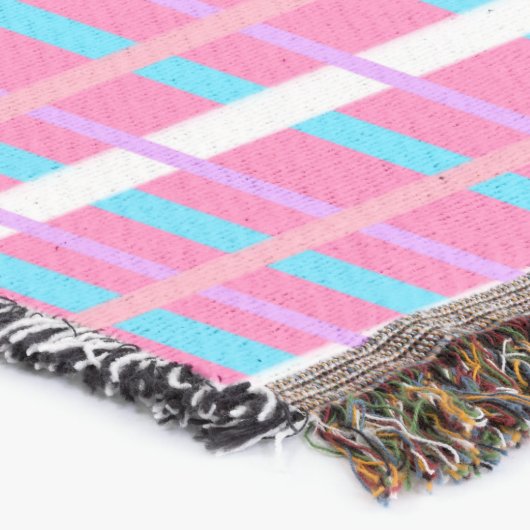 Roze Plaid Pop Deken (Hoek)