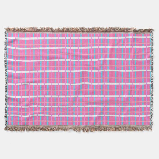 Roze Plaid Pop Deken (Voorkant)