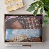 Roze Plaid Prairie Meisje  Country Découpage Tissuepapier (Geschenk)