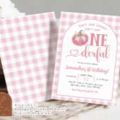 Roze Plaid Preppy Pumpkin Eerste Eervolle Verjaard Kaart