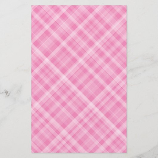 Roze Plaid Schattige gevoerd briefpapier briefpapi (Achterkant)