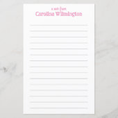 Roze Plaid Schattige gevoerd briefpapier briefpapi (Voorkant)