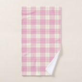 Roze Plaid Tartan Kroon Monogram Prinses Bad Handdoek (Handdoek)