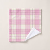 Roze Plaid Tartan Kroon Monogram Prinses Bad Handdoek (Wasdoekje)