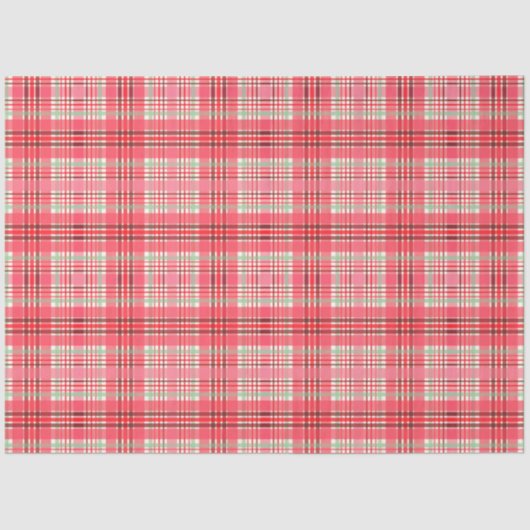 Roze Plaid Tartan Tissuepapier (Voorkant)