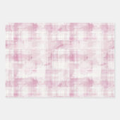 Roze Plaid Witte Strepen Bloemen Abstracte Verjaar Inpakpapier Vel (Voorkant)