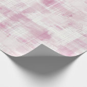 Roze Plaid Witte Verjaardag Cadeaupapier (Hoek)
