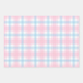 Roze Plaid Wrapping Paper Flat Sheet Set van 3 (Voorkant 3)