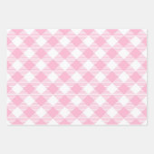 Roze Plaid Wrapping Paper Flat Sheet Set van 3 (Voorkant 2)