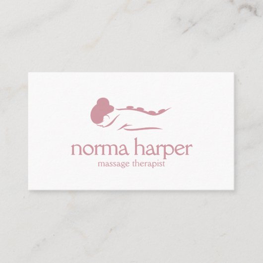 Roze Plain Stone Massage Therapy Wellness Day Spa Visitekaartje (Voorkant)
