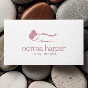 Roze Plain Stone Massage Therapy Wellness Day Spa Visitekaartje