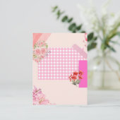 Roze plakboekpapier briefkaart (Staand voorkant)