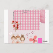 Roze plakboekpapier briefkaart (Achterkant)