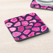 Roze plakjes bier onderzetter (Linkerzijde)