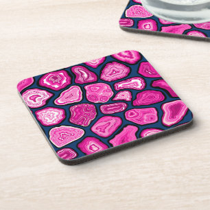 Roze plakjes bier onderzetter