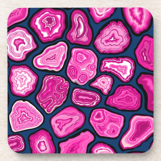 Roze plakjes bier onderzetter (Voorkant)