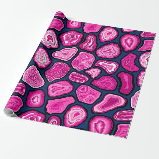 Roze plakjes cadeaupapier (Uitgerold)