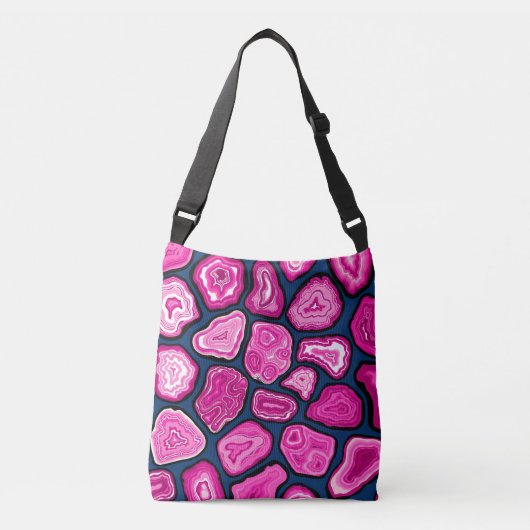 Roze plakjes crossbody tas (Voorkant)
