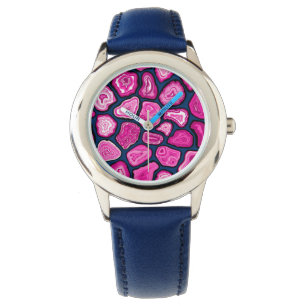 Roze plakjes horloge