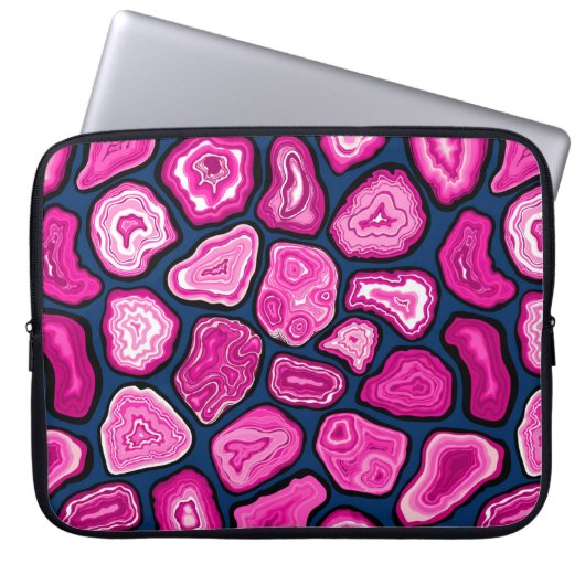 Roze plakjes laptop sleeve (Voorkant)