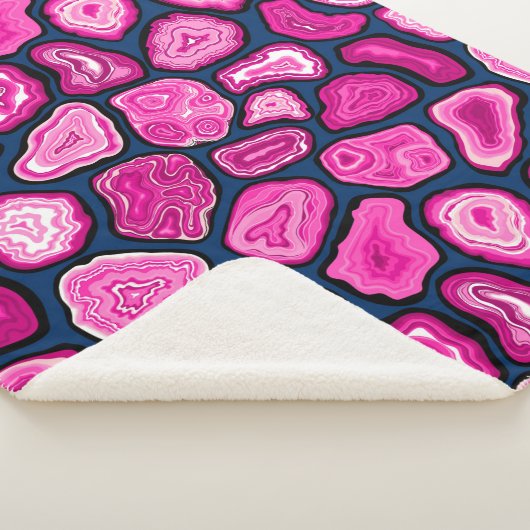 Roze plakjes sherpa deken (3/4)