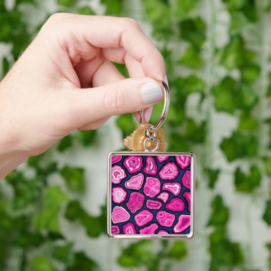 Roze plakjes sleutelhanger (Hand)