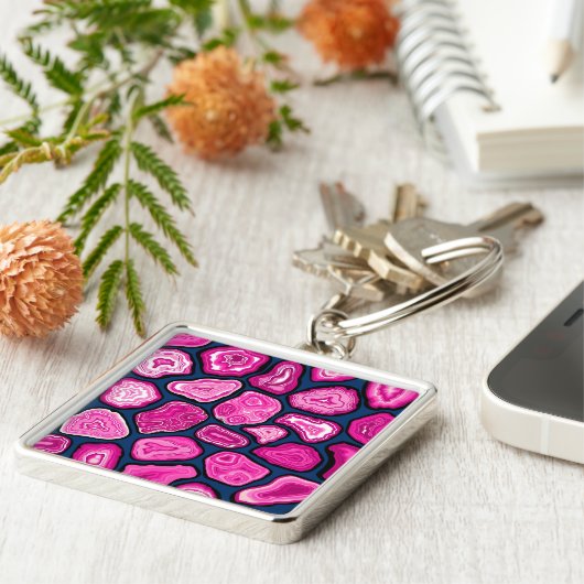 Roze plakjes sleutelhanger (Zijkant)