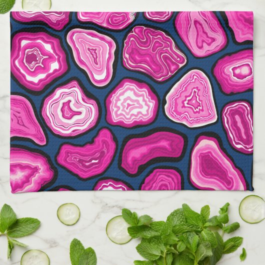 Roze plakjes theedoek (Gevouwen)