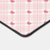 Roze plakken en harten bureaumat (Hoek)