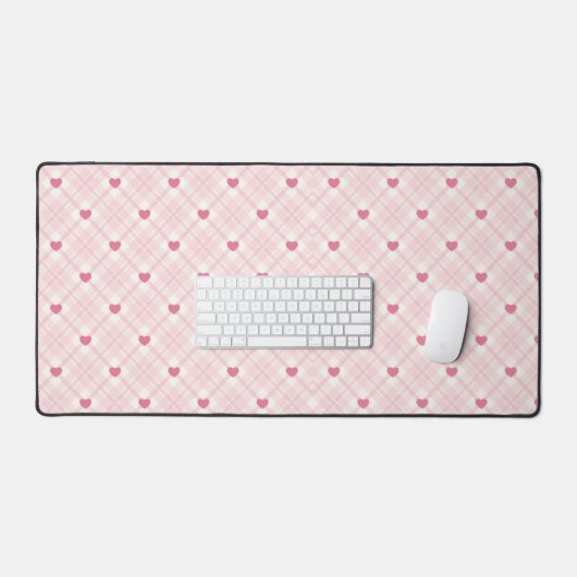 Roze plakken en harten bureaumat (Keyboard & Muis)