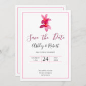 Roze plakkers, moderne bruiloft, sparen Datum Kaart (Voorkant / Achterkant)