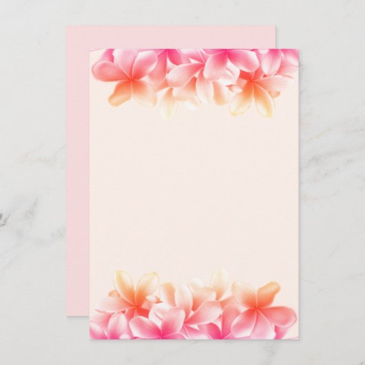 Roze plakkietbloemen Blanco notitiepapier Kaart (Voorkant / Achterkant)