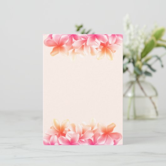 Roze plakkietbloemen Blanco notitiepapier Kaart (Staand voorkant)