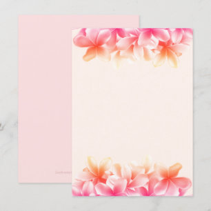 Roze plakkietbloemen Blanco notitiepapier Kaart