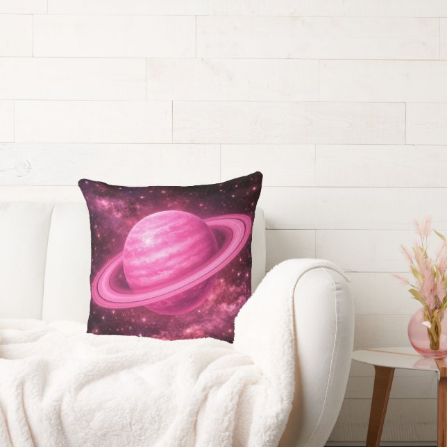 Roze planeet met roze ringen kussen (Bank)