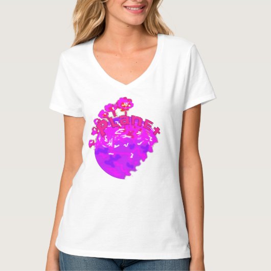 Roze planeet t-shirt (Voorkant)