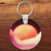 Roze Planet Sunset Sleutelhanger (Voorkant)