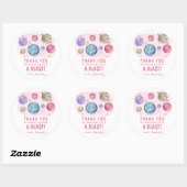 Roze Planeten Ruimte Verjaardagsfeest Ronde Sticker (Vel)