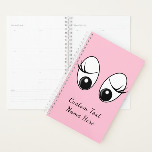 Roze Planner Grappige Nieuwsgierige Ogen met Aange (Display)