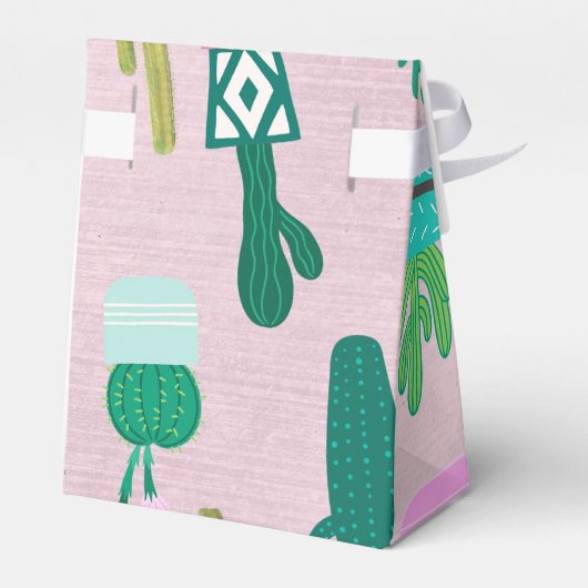 Roze Planten van de Zuidwestelijke Cacti Cactus Bedankdoosjes (Achterkant)