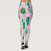 Roze Planten van de Zuidwestelijke Cacti Cactus Leggings (Achterkant)