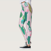 Roze Planten van de Zuidwestelijke Cacti Cactus Leggings (Links)