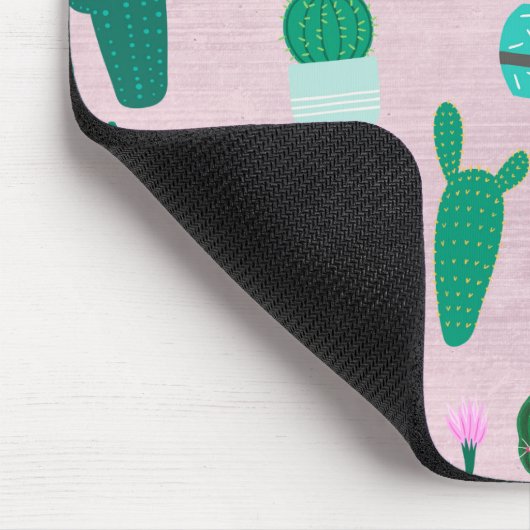 Roze Planten van de Zuidwestelijke Cacti Cactus Muismat (Hoek)